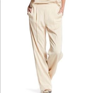 Vince. Nude Pleated Satin Pants